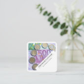 エレガントユーロ通貨金融専門家 スクエア名刺 (スタンド正面)