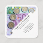 エレガントユーロ通貨金融専門家 スクエア名刺 (裏面)