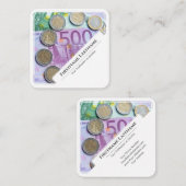 エレガントユーロ通貨金融専門家 スクエア名刺 (正面/裏面)