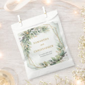 エレガントヨーユーカリ緑金ゴールド結婚 フェイバーバッグ (クリップ留めされた状態)