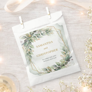 エレガントヨーユーカリ緑金ゴールド結婚 フェイバーバッグ