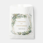 エレガントヨーユーカリ緑金ゴールド結婚 フェイバーバッグ (正面)