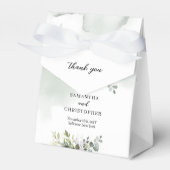 エレガントヨーユーカリ緑金ゴールド結婚 フェイバーボックス (正面サイド)