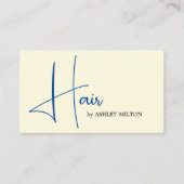 エレガントライトイエローブルーはっきりした美容師 名刺 (正面)