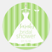 エレガントライトグリーン結婚ズブライダルシャワー ラウンドシール (正面)