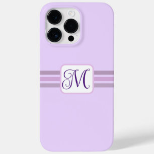 エレガントライトパープルストライプのイニシャル Case-Mate iPhone 14 PRO MAXケース