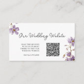 エレガントライトパープルフローラの結婚ウェブサイト エンクロージャーカード (裏面)