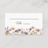 エレガントライトパープルフローラ結婚ズフラット プレイスカード (裏面)
