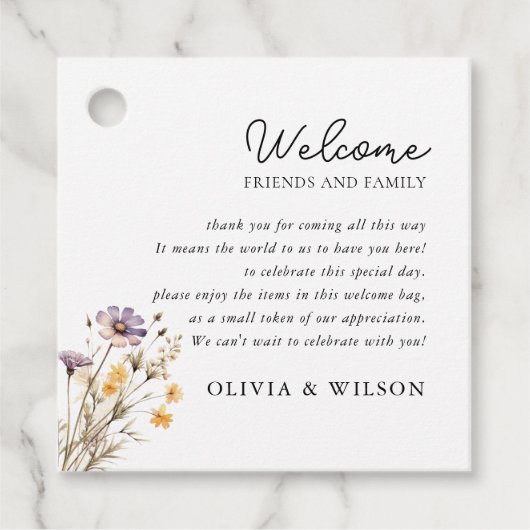 エレガントライトパープルフローラ結婚ズ フェイバータグ (正面)