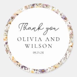 エレガントライトパープルフローラ結婚ズ ラウンドシール