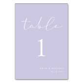 エレガントライトパープル薄紫結婚ズ テーブルナンバー (正面)