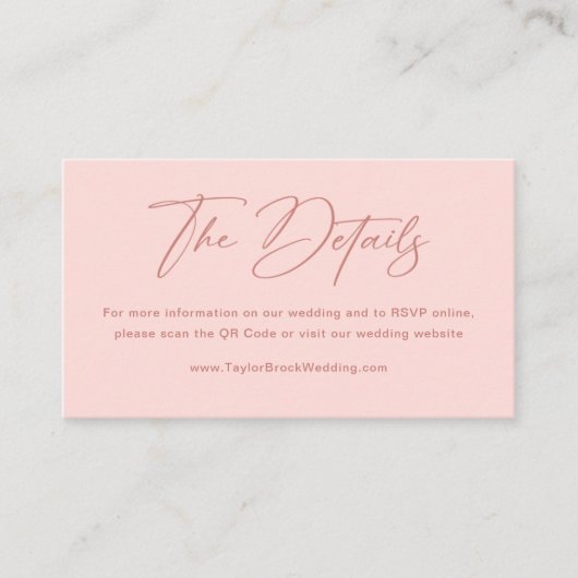 エレガントライトピ結婚ンク詳細 エンクロージャーカード (正面)