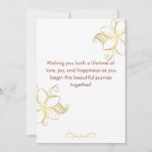 エレガントライトブラウン写真結婚コラージュ 招待状 (裏面)