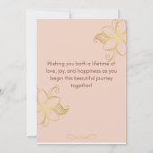 エレガントライトブラウン写真結婚コラージュ 招待状 (裏面)