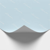 エレガントライトブルーカスタムスクリプト名文字chic ラッピングペーパー (角)