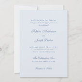 エレガントライトブルーChinoiserie結婚's 招待状 (正面)