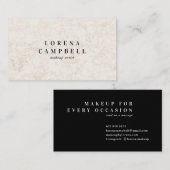 エレガントライトベージュのシックな金ゴールドフォイル大理石ミニマル石 名刺 (正面/裏面)