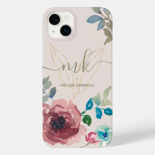 エレガントライトベージュ植物学バラモノグラム名 Case-Mate iPhone 14 PLUSケース