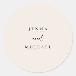 エレガントライトベージュ結婚スクリプト ラウンドシール