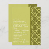 エレガントライム&グリーンダマスウェディング招待状 インビテーションポストカード (正面/裏面)