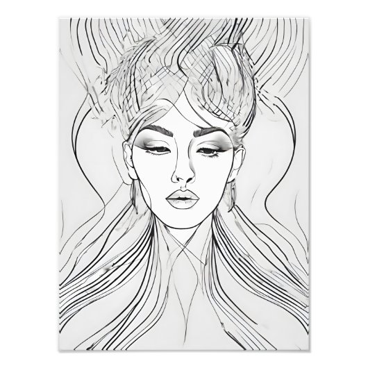 エレガントラインアートポートレートモダン フォトプリント            (正面)