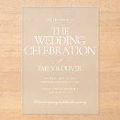 エレガントラグジュアパーソナライズされたル白文字結婚ズ アクリル招待状 (正面)