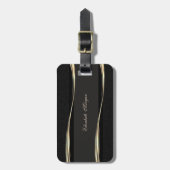 エレガントラグジュアモダンリー,金ゴールド,黒= ラゲッジタグ (正面縦)