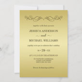 エレガントラグジュアリーゴールドオルネートウェディング 招待状 (正面)