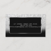 エレガントラグジュアリーシルバーグリッター《写真》ぼけ味グラデーション 名刺 (裏面)