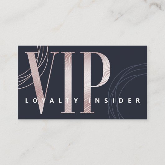 エレガントラグジュアリー海軍バラ金ゴールド抽象芸術VIP ロイヤリティカード (正面)