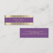 エレガントラグジュアリー モダン、ゴールドストライプ、レース スキニー名刺 (正面/裏面)