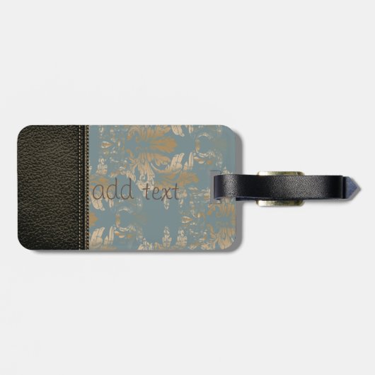 エレガントラグジュアリー レザールック ヴィンテージダマスク ラゲッジタグ (裏面横)