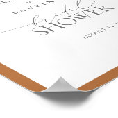 エレガントラストオレンジフローラブライダルシャワー歓迎 ポスター (角)