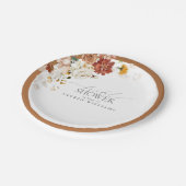 エレガントラストオレンジフローラブライダルシャワー ペーパープレート (アングル)