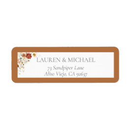 エレガントラストオレンジブライダルシャワー差出人住所 ラベル