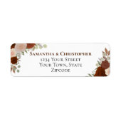 エレガントラストオレンジ結婚フローラ差出人住所 ラベル (正面)