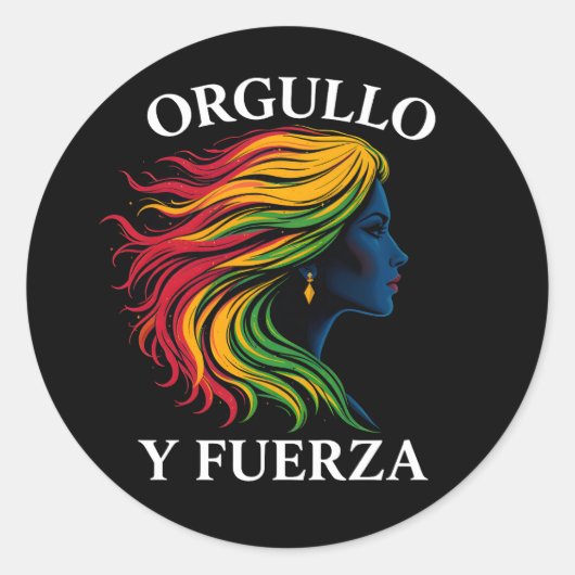 エレガントラテンアメリカ系女性シルエット強化デザイン ラウンドシール (正面)