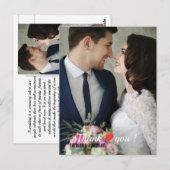 エレガントラブハートウェディングフォト ポストカード (正面/裏面)