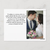 エレガントラブハートウェディングフォト ポストカード (裏面)