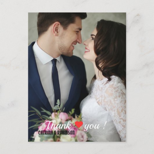 エレガントラブハートウェディングフォト ポストカード (正面)