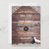 エレガントラブバード&ベビーズブレスレーズ結婚ズ 招待状 (正面)