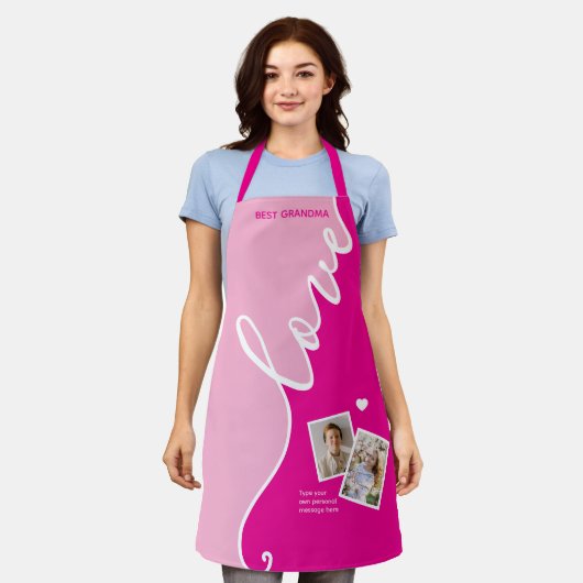 エレガントラブフォトエプパーソナライズされたロンプン エプロン (着用した状態)