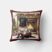 エレガントラブラドールレトリエバークリスマスパピードッグ クッション (裏面)