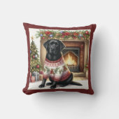 エレガントラブラドールレトリエバークリスマスパピードッグ クッション (正面)