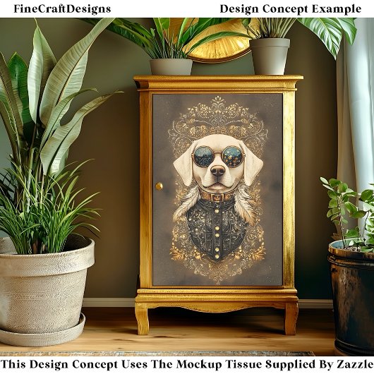 エレガントラブラドール犬、金ゴールドフィリーグリーCM3デカップページ 薄葉紙