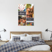 エレガントラブ スクリプト フォト コラージュ ブラックボード キャンバスプリント (インサイチュ (寝室))