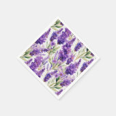 エレガントラベンダーの花 スタンダードカクテルナプキン (角)