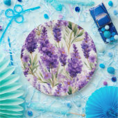 エレガントラベンダーの花 ペーパープレート (パーティー)