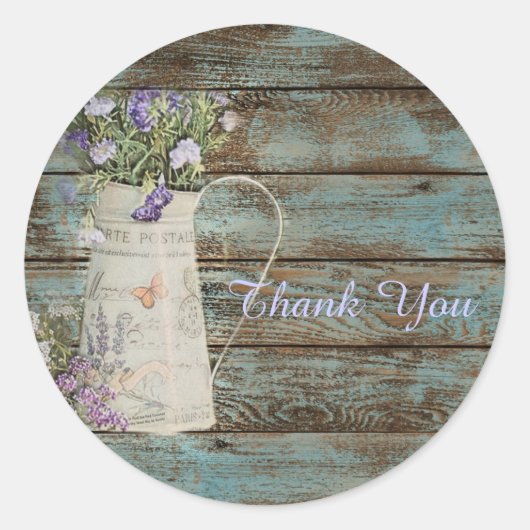 エレガントラベンダーヴィンテージ感謝していユー ラウンドシール (正面)