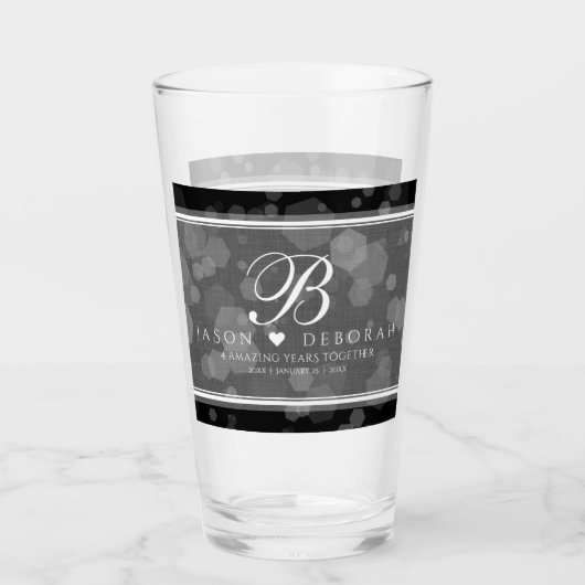 エレガントリネン結婚記念日 タンブラーグラス (正面)